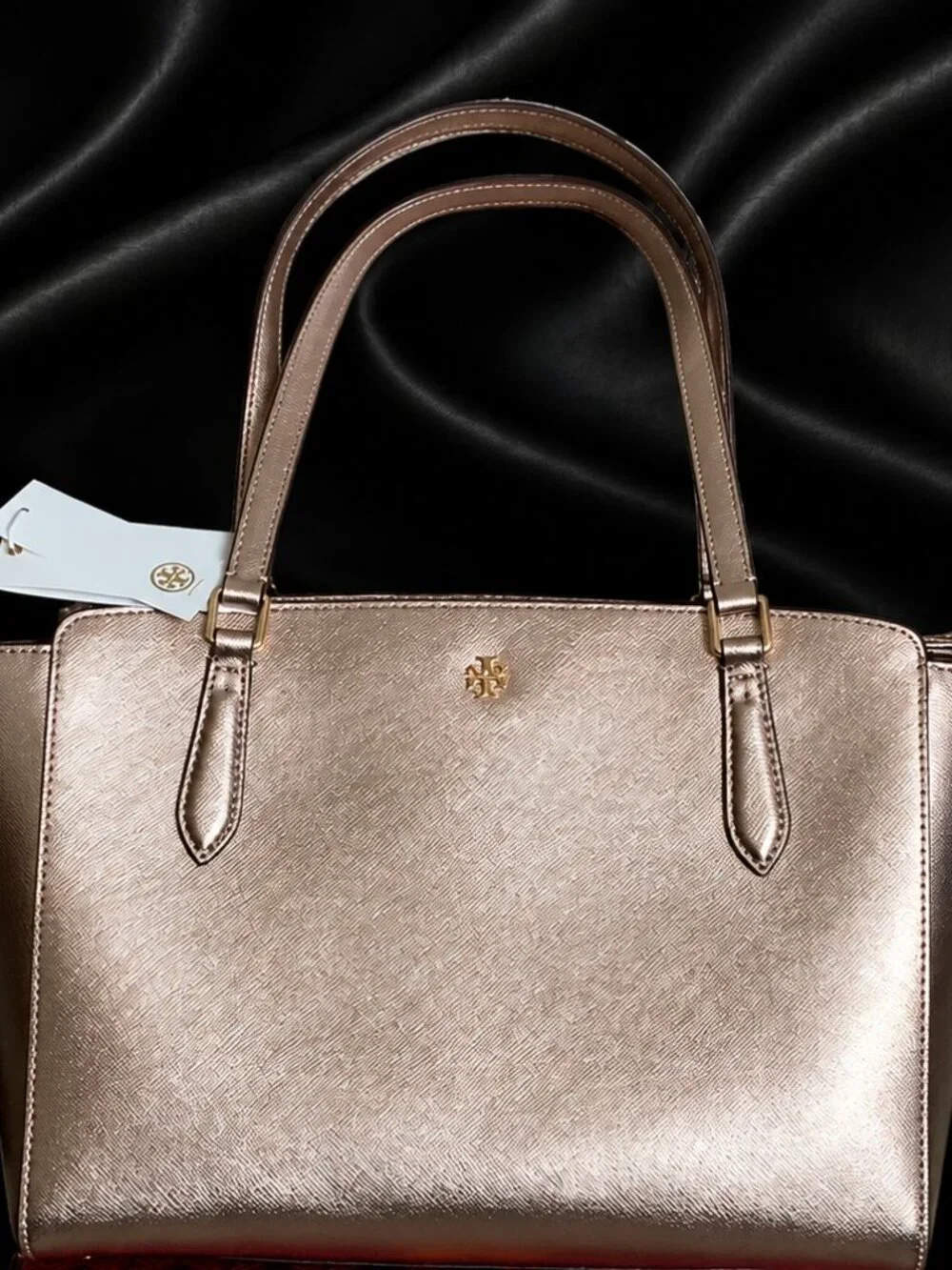 NWT Tory Burch Emerson Small Zip Top Tote Rose Gold